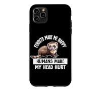 Custodia per iPhone 11 Pro Max Cute Kids Womens Mens Lover Pet Ferrets Make Me Happy