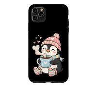 Custodia per iPhone 11 Pro Max Cute Penguin Hot Cocoa Winter Beanie Scarf Socks