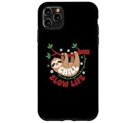Custodia per iPhone 11 Pro Max Cute Sloth Sleeping on a Tree Branch Lazy Relax