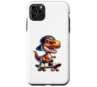 Custodia per iPhone 11 Pro Max Cute T-Rex Skateboard Baby Dinosaur Cartoon for Kids