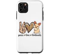 Custodia per iPhone 11 Pro Max Cute Womens Girls Kawaii Peace Love Lionhead Rabbit Lover