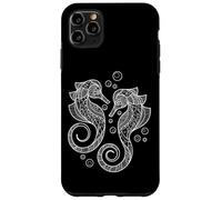 Custodia per iPhone 11 Pro Max Cute Womens Girls Two Mandala Pattern Seahorse Lover
