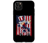 Custodia per iPhone 11 Pro Max Dabbing Uncle Sam America Flag Patriotic 4th of July