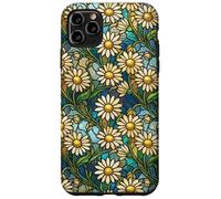 Custodia per iPhone 11 Pro Max Daisy Vintage Wildflower Stained Mosaico Floreale