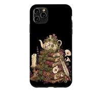 Custodia per iPhone 11 Pro Max Dark Academia Cottagecore Tea Books Botanical Mushroom