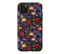 Custodia per iPhone 11 Pro Max Dark Academia Floreale Vintage Botanico Rose Pattern
