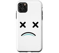 Custodia per iPhone 11 Pro Max Dead Tired Face - Funny Cartoon White/Blue