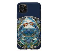 Custodia per iPhone 11 Pro Max Design Art Nouveau Blue Crab Sea Life