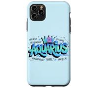 Custodia per iPhone 11 Pro Max Design Colorato del Segno Zodiacale dell'Acquario