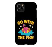 Custodia per iPhone 11 Pro Max Design con fenicottero rosa "Go With The Flow"