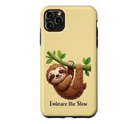 Custodia per iPhone 11 Pro Max Design divertente con bradipo pigro "Embrace the slow"