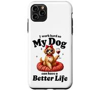 Custodia per iPhone 11 Pro Max Design divertente per gli amanti dei cani con grafica del vino
