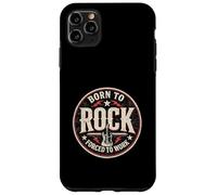 Custodia per iPhone 11 Pro Max Design vintage con chitarra Born To Rock Forced To Work