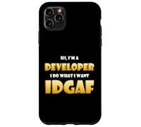 Custodia per iPhone 11 Pro Max Developer IDGAF Funny Occupational Hacker Costume Coder Dev