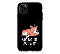 Custodia per iPhone 11 Pro Max Dì no all'attività Carino che dorme pigro Corgi EduEly