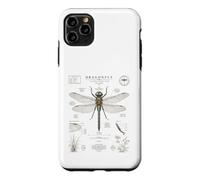 Custodia per iPhone 11 Pro Max Diagramma di guida vintage del campo dell'anatomia della libellula Arte