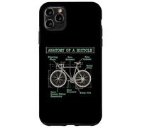 Custodia per iPhone 11 Pro Max Diagramma divertente di anatomia della bicicletta Giornata mondiale della bici umorismo del ciclista