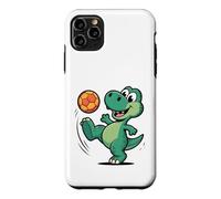 Custodia per iPhone 11 Pro Max Dinosauro che gioca a calcio dinosauri per bambini