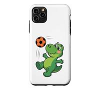 Custodia per iPhone 11 Pro Max Dinosauro che gioca a calcio dinosauri per bambini