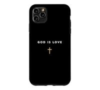 Custodia per iPhone 11 Pro Max Dio è amore Giovanni 4:8 Citazione cristiana Croce di Gesù