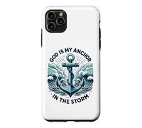 Custodia per iPhone 11 Pro Max Dio è la Mia Ancora nella Tempesta Cristiano Gesù Cristo Bibbia