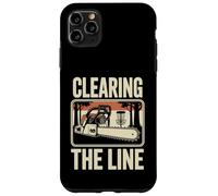 Custodia per iPhone 11 Pro Max Disco Golf Clearing The Line Chainsaw Disc Giocatore di golf