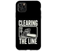 Custodia per iPhone 11 Pro Max Disco Golf Clearing The Line Chainsaw Disc Giocatore di golf