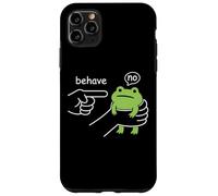 Custodia per iPhone 11 Pro Max Dishonest Frog Behave No Funny Frog Meme Cartoon Men Women