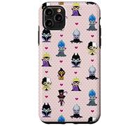 Custodia per iPhone 11 Pro Max Disney Villains Kawaii Chibi Cuori Rosa