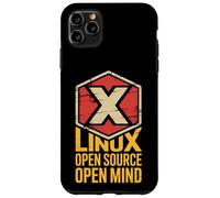 Custodia per iPhone 11 Pro Max Distintivo esagonale divertente Open Source Open Mind Linux