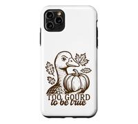 Custodia per iPhone 11 Pro Max Divertente anatra troppo zucca per essere un vero gioco di parole autunnale