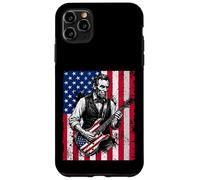 Custodia per iPhone 11 Pro Max Divertente bandiera degli Stati Uniti con chitarra di Abraham Lincoln