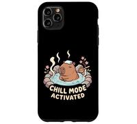 Custodia per iPhone 11 Pro Max Divertente Carino Capibara Bagno Rilassante Chill Mode