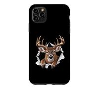 Custodia per iPhone 11 Pro Max Divertente cervo dalla coda bianca che sbircia carino zoo amante degli animali