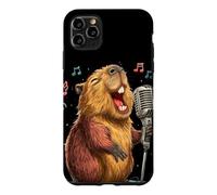 Custodia per iPhone 11 Pro Max Divertente costume da capibara per gli amanti del canto e del karaoke