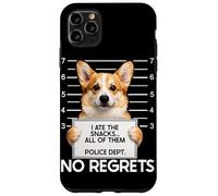 Custodia per iPhone 11 Pro Max Divertente foto segnaletica Corgi I Ate the Snacks No Regrets