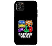 Custodia per iPhone 11 Pro Max DIVERTENTE GAMER Art SCEGLI LA TUA ARMA Retro