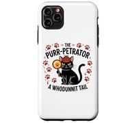 Custodia per iPhone 11 Pro Max Divertente Gatto Detective Purrpetrator True Crime Omicidio Mistero
