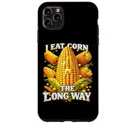 Custodia per iPhone 11 Pro Max Divertente I Eat Corn The Long Way Meme Adult Pun Dad Joke