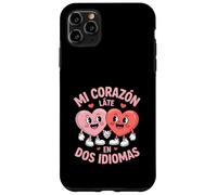 Custodia per iPhone 11 Pro Max Divertente Mi Corazon Cuori Carini Tenendosi Per Mano Dicendo