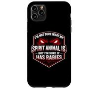 Custodia per iPhone 11 Pro Max Divertente Non sono sicuro di quale sia il mio animale spirituale, ma ha la rabbia