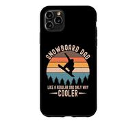 Custodia per iPhone 11 Pro Max Divertente papà che fa snowboard come un papà normale ma solo molto più figo