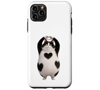 Custodia per iPhone 11 Pro Max Divertente segno di gatto nero con zampe di gatto nero San Valentino V-Day