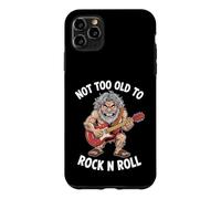 Custodia per iPhone 11 Pro Max Divertente uomo delle caverne che suona scherzi sull'età della chitarra per uomini padri papà