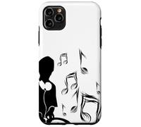 Custodia per iPhone 11 Pro Max DJ con giradischi e note musicali, Drum and Bass, Techno