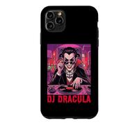 Custodia per iPhone 11 Pro Max DJ Dracula Vampire Disc Jockey Giradischi Vinili Spooky Spaventoso