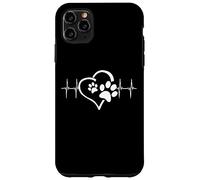 Custodia per iPhone 11 Pro Max Dog Mom Cute Dog Paw Print Heart Black
