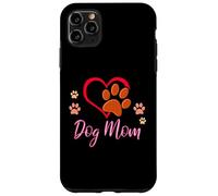 Custodia per iPhone 11 Pro Max Dog Mom Gift Cute Pet Dog Paw Print Heart Puppy Hund Welpe