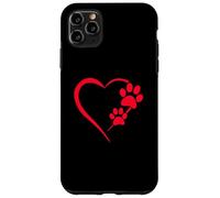 Custodia per iPhone 11 Pro Max Dog Mom Gift Cute Pet Dog Paw Print Heart Puppy Hund Welpe