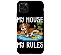 Custodia per iPhone 11 Pro Max Dog My House My Rules Amante dei cani Divertente proprietario di cani Barzellette per animali domestici